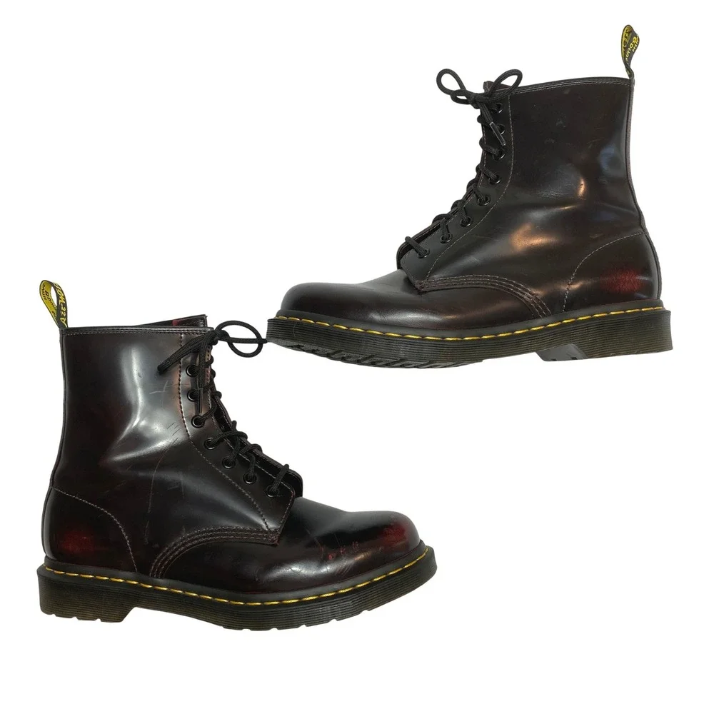Dr. Martens 1460 Boots Mens 10 Cherry Red Arcadia Leather 8-Eye Lace Up